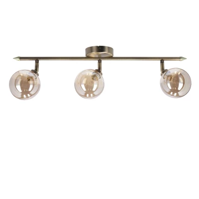 Stropní bodové svítidlo RODIA - 3xG9, 40W, patina / jantarové sklo