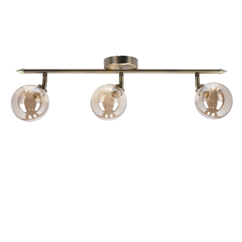 Stropní bodové svítidlo RODIA - 3xG9, 40W, patina / jantarové sklo