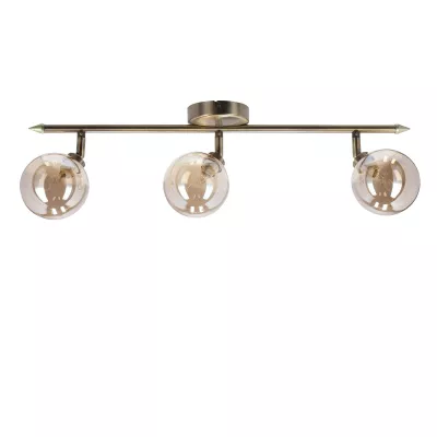 Stropní bodové svítidlo RODIA - 3xG9, 40W, patina / jantarové sklo