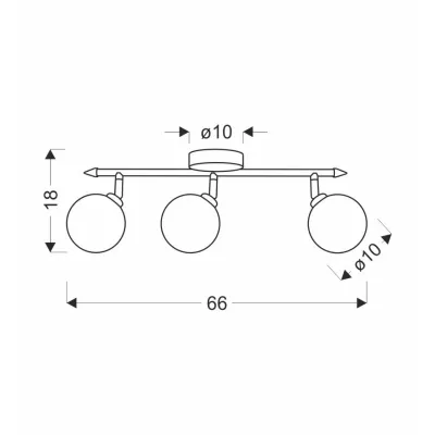Stropní bodové svítidlo RODIA - 3xG9, 40W, patina / jantarové sklo