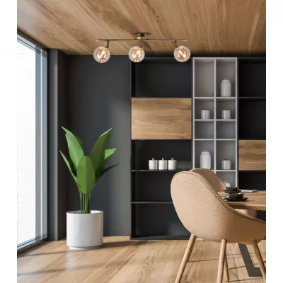 Stropní bodové svítidlo RODIA - 3xG9, 40W, patina / jantarové sklo