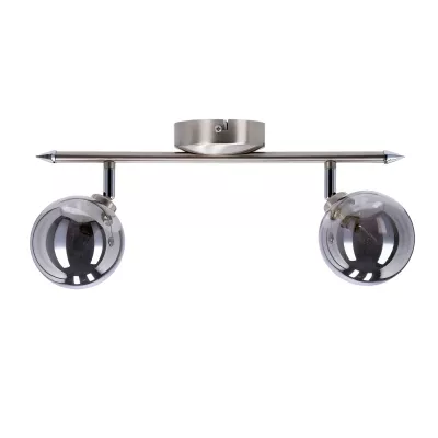 Nástěnné / stropní bodové svítidlo RODIA - 2xG9, 40W, stříbrné / grafitové sklo