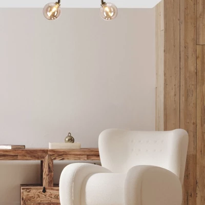 Nástěnné / stropní bodové svítidlo RODIA - 2xG9, 40W, patina / jantarové sklo