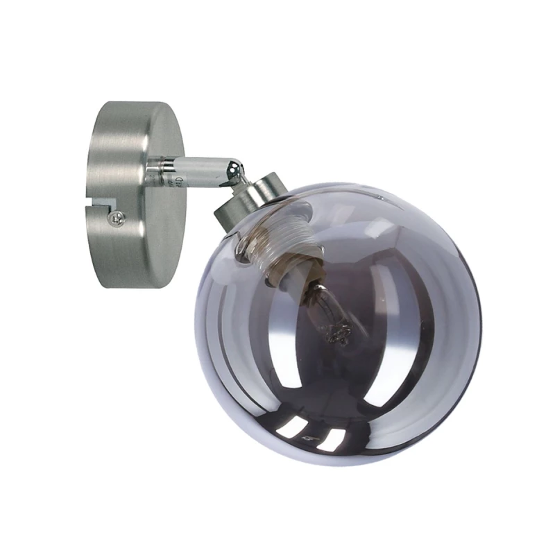 Nástěnné bodové svítidlo RODIA - 1xG9, 40W, stříbrné / grafitové sklo