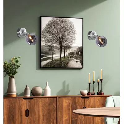 Nástěnné bodové svítidlo RODIA - 1xG9, 40W, stříbrné / grafitové sklo