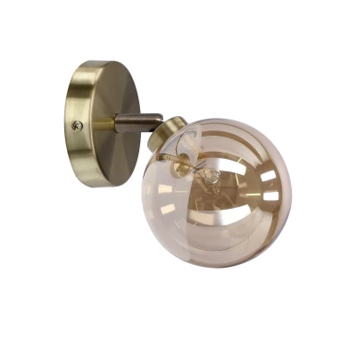 Nástěnné bodové svítidlo RODIA - 1xG9, 40W, patina / jantarové sklo