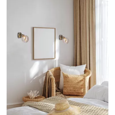 Nástěnné bodové svítidlo RODIA - 1xG9, 40W, patina / jantarové sklo