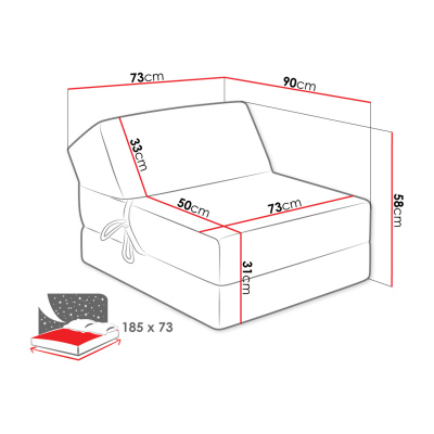 VÝPRODEJ - Rozkládací křeslo OTTO - krémové