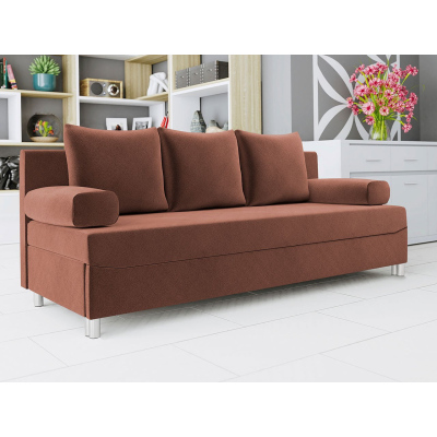 VÝPRODEJ - Rozkládací pohovka s úložným prostorem ELZA - hnědá