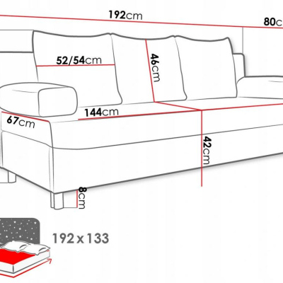 VÝPRODEJ - Rozkládací pohovka s úložným prostorem ELZA - hnědá