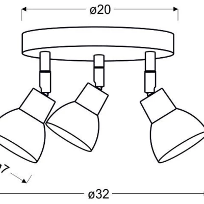 Stropní LED bodové kulaté světlo ROY - 3x5W, 3000K (teplá bílá), chromované / bílé