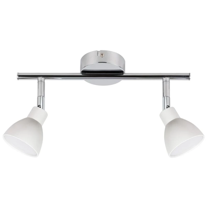 Nástěnné / stropní LED bodové osvětlení ROY - 2x5W, 3000K (teplá bílá), chromované / bílé