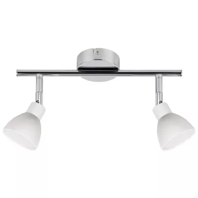 Nástěnné / stropní LED bodové osvětlení ROY - 2x5W, 3000K (teplá bílá), chromované / bílé