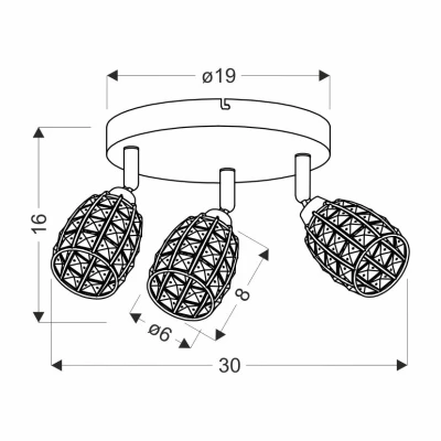 Moderní stropní bodové svítidlo SHIBA - 3xG9, 15W, chromované / čiré
