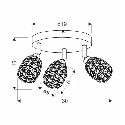 Moderní stropní bodové svítidlo SHIBA - 3xG9, 15W, chromované / čiré