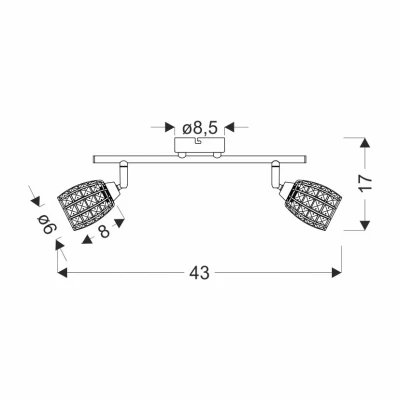 Moderní nástěnné / stropní bodové svítidlo SHIBA - 2xG9, 15W, chromované / čiré
