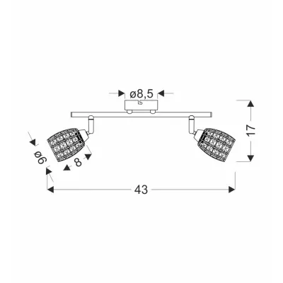 Moderní nástěnné / stropní bodové svítidlo SHIBA - 2xG9, 15W, chromované / čiré