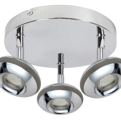 Stropní LED kulaté bodové světlo SKIPPER - 3x6W, 3000K (teplá bílá), chromované