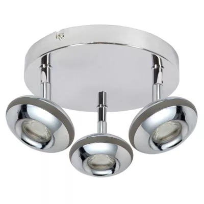 Stropní LED kulaté bodové světlo SKIPPER - 3x6W, 3000K (teplá bílá), chromované