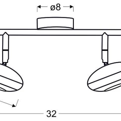 Nástěnné / stropní LED bodové světlo SKIPPER - 2x6W, 3000K (teplá bílá), chromované
