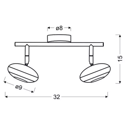 Nástěnné / stropní LED bodové světlo SKIPPER - 2x6W, 3000K (teplá bílá), chromované