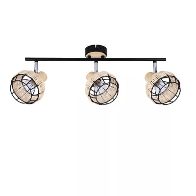 Stropní bodové svítidlo TAJGA - 3xE14, 40W, černé / hnědé