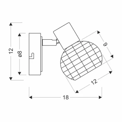 Nástěnné bodové svítidlo TAJGA - 1xE14, 40W, černé / hnědé