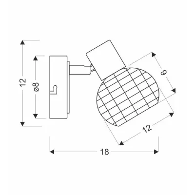 Nástěnné bodové svítidlo TAJGA - 1xE14, 40W, černé / hnědé