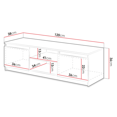VÝPRODEJ - Televizní stolek KIKUKO - černý