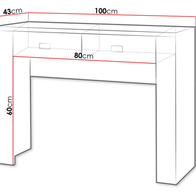 VÝPRODEJ - Toaletka TAKA - dub sonoma