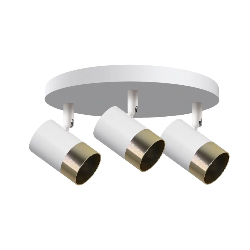 Stropní kulaté bodové světlo TOBI - 3xGU10, 15W, zlaté / bílé