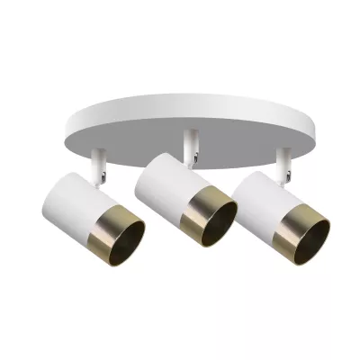 Stropní kulaté bodové světlo TOBI - 3xGU10, 15W, zlaté / bílé