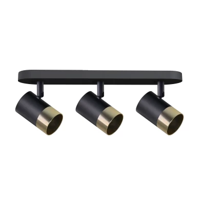 Stropní bodové světlo TOBI - 3xGU10, 15W, zlaté / černé