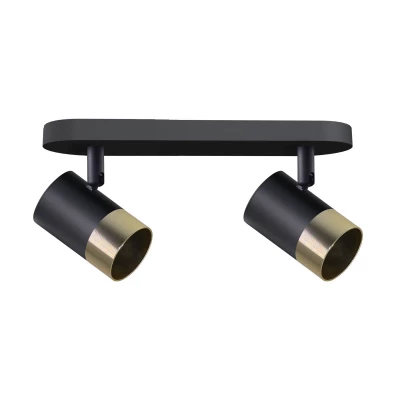 Nástěnné / stropní bodové světlo TOBI - 2xGU10, 15W, zlaté / černé