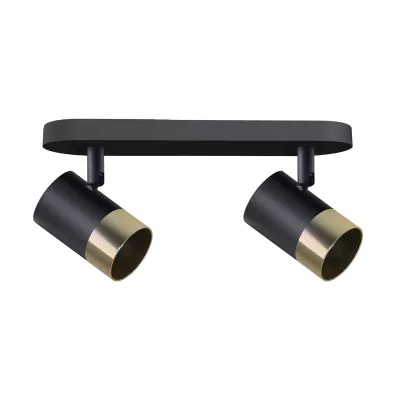 Nástěnné / stropní bodové světlo TOBI - 2xGU10, 15W, zlaté / černé