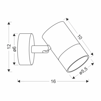 Nástěnné bodové světlo TOBI - 1xGU10, 15W, zlaté / černé