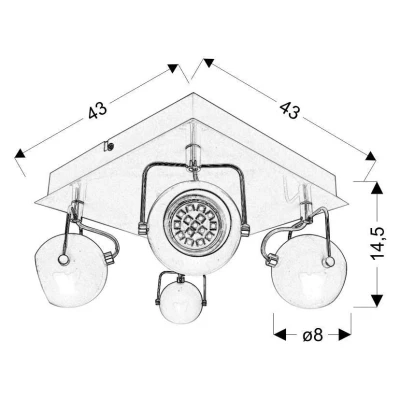 Stropní bodové LED osvětlení TONY - 4xGU10, 3W, matné černé