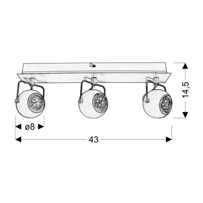 Stropní LED bodové osvětlení TONY - 3xGU10, 3W, matné černé