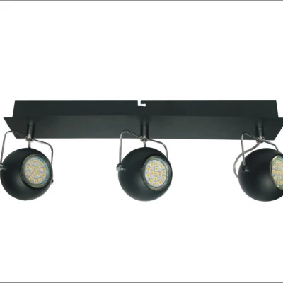 Stropní LED bodové osvětlení TONY - 3xGU10, 3W, matné černé + žárovky ZDARMA