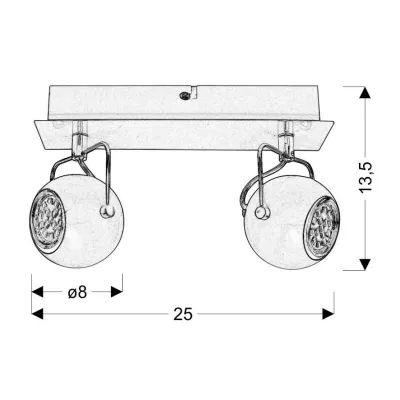 Stropní / nástěnné LED bodové osvětlení TONY - 2xGU10, 3W, matné černé + žárovky ZDARMA