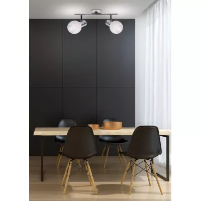 Nástěnné / stropní bodové svítidlo TURNO - 2xE14, 40W, chromované / bílé