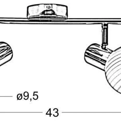Nástěnné / stropní bodové svítidlo TURNO - 2xE14, 40W, chromované / bílé