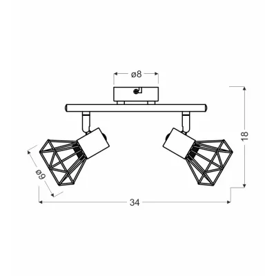 Stropní bodové osvětlení VERVE - 3xE14, 40W, kruhové, bílé / chromované