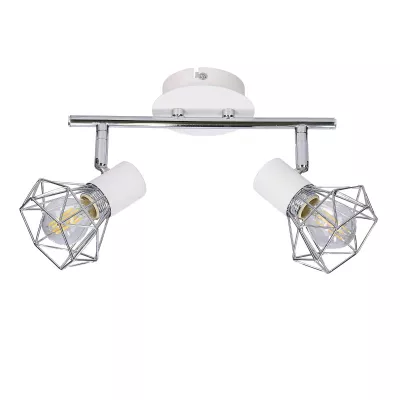 Nástěnné / stropní bodové osvětlení VERVE - 2xE14, 40W, bílé / chromované