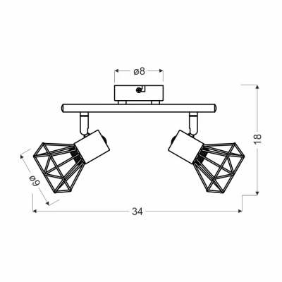 Nástěnné / stropní bodové osvětlení VERVE - 2xE14, 40W, bílé / chromované