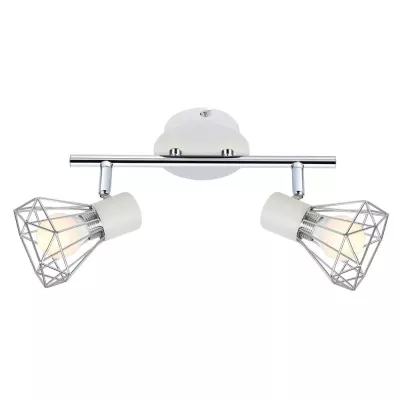 Nástěnné / stropní bodové osvětlení VERVE - 2xE14, 40W, bílé / chromované