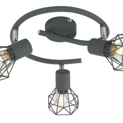 Stropní bodové osvětlení VERVE - 3xE14, 40W, kruhové, matné šedé