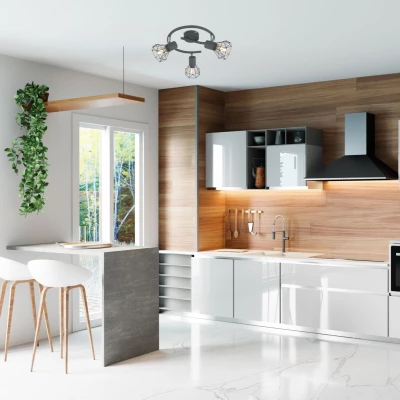 Stropní bodové osvětlení VERVE - 3xE14, 40W, kruhové, matné šedé