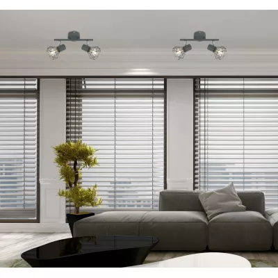 Nástěnné / stropní bodové osvětlení VERVE - 2xE14, 40W, matné šedé