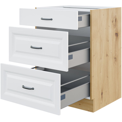 VÝPRODEJ - Šuplíková skříňka SOPHIA - šířka 60 cm, světle šedá / bílá